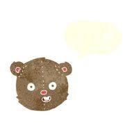 cartoon teddy bear head with speech bubble N6