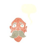 cartoon sad old man with speech bubble N20