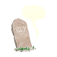 cartoon spooky grave with speech bubble N15