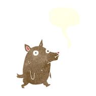 cartoon funny little dog with speech bubble N19