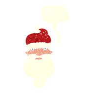 cartoon grim santa face with speech bubble N6