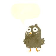 funny cartoon bird with speech bubble N125