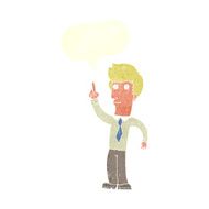 cartoon friendly man with idea speech bubble N10