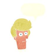 cartoon staring face with speech bubble N10