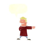 cartoon man gesturing direction with speech bubble N10