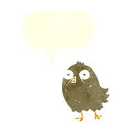 funny cartoon bird with speech bubble N126