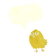 funny cartoon bird with speech bubble N127