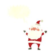 cartoon happy santa claus with speech bubble N30