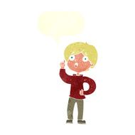 cartoon boy with idea speech bubble N69