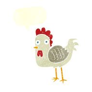 cartoon chicken with speech bubble N17