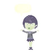 cartoon vampire girl with speech bubble N218