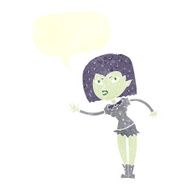cartoon vampire girl with speech bubble N219