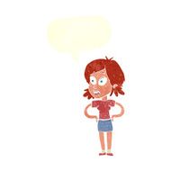 cartoon woman with hands on hips speech bubble N205