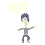 cartoon vampire man with speech bubble N113