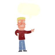cartoon man pointing with speech bubble N188