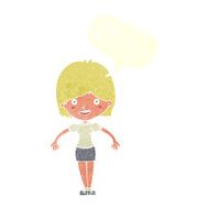 cartoon happy woman with speech bubble N241