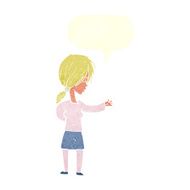 cartoon woman gesturing with speech bubble N28