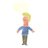 cartoon stressed man with speech bubble N65