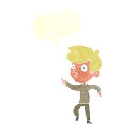 cartoon pointing boy with speech bubble N30