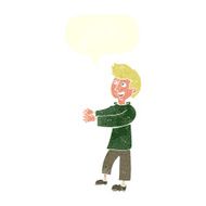 cartoon happy man with speech bubble N439