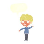 cartoon boy with idea speech bubble N71