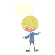 cartoon boy with outstretched arms speech bubble N10