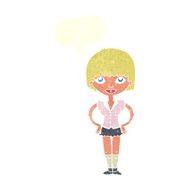 cartoon woman with hands on hips speech bubble N207