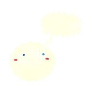 cartoon happy cloud with speech bubble N6