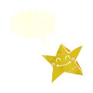 cartoon happy star character with speech bubble N19