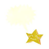 cartoon happy star character with speech bubble N20