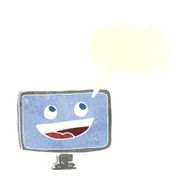 cartoon computer screen with speech bubble N10