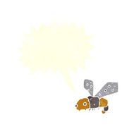 cartoon bee with speech bubble N29