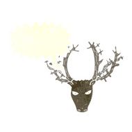 cartoon stag head with speech bubble N5