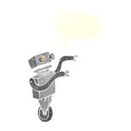 cartoon funny robot with speech bubble N77