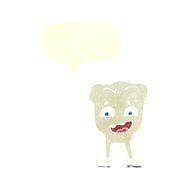 cartoon happy tooth with speech bubble N37