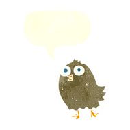 cartoon happy bird with speech bubble N35