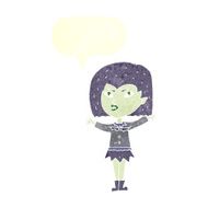 cartoon vampire girl with speech bubble N220