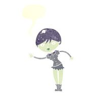 cartoon vampire girl with speech bubble N221