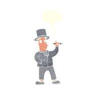 cartoon smoking gentleman with speech bubble N10