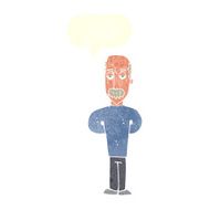 cartoon annoyed balding man with speech bubble N10