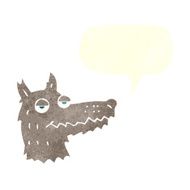 cartoon wolf head with speech bubble N26