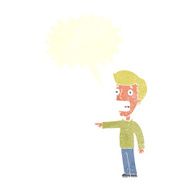 cartoon terrified man with speech bubble N210