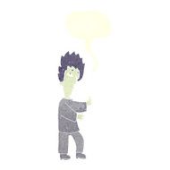 cartoon vampire with speech bubble N114