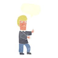 cartoon grumpy man with speech bubble N20