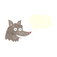 cartoon wolf head with speech bubble N27