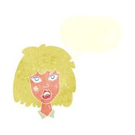 cartoon woman with bruised face speech bubble N9