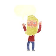 cartoon bearded man waving arms with speech bubble N10