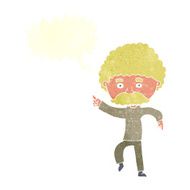 cartoon seventies style man disco dancing with speech bubble N10