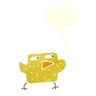 cartoon bird with speech bubble N267