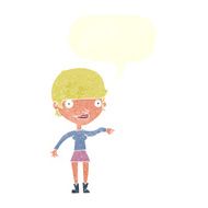 cartoon happy woman with speech bubble N242